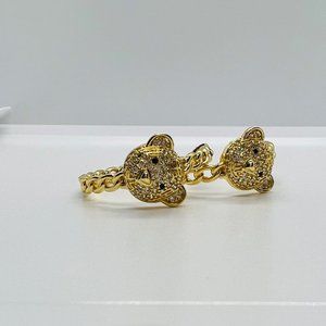 Gold Teddy Bears Hoops, Gold Jewelry, Earrings, Hoops